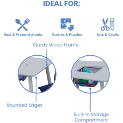 Delta Children Set Mesa Con Almacenamiento Y Sillas Infantil (azul/blanco) -Productos Para Bebes delta children set mesa con almacenamiento y sillas infantil azul blanco a332492 4