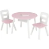 KidKraft® Mesa Redonda Con Dos Sillas Blanco / Rosa
