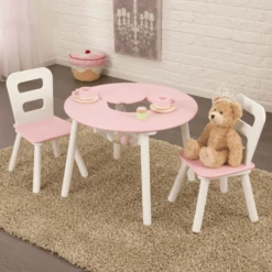 KidKraft® Mesa Redonda Con Dos Sillas Blanco / Rosa -Productos Para Bebes kidkraft mesa redonda con dos sillas blanco rosa a220355 2