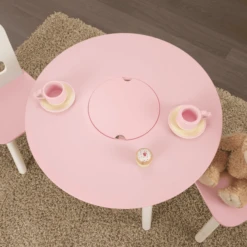 KidKraft® Mesa Redonda Con Dos Sillas Blanco / Rosa -Productos Para Bebes kidkraft mesa redonda con dos sillas blanco rosa a220355 4