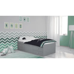 Polini Kids Cama Nido Juvenil Simple 3100 Gris -Productos Para Bebes polini kids cama nido juvenil simple 3100 gris a261484 2