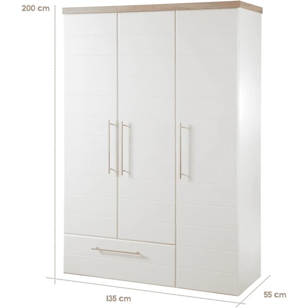 Roba Armario Nele 3 Puertas Blanco 5 Roba Armario Nele 3 Puertas Blanco - Imagen 5