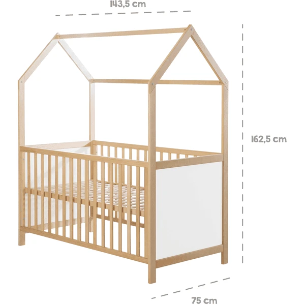 Roba Cuna Combi En Forma De Casa 70 X 140 Cm Madera 2 Roba Cuna Combi En Forma De Casa 70 X 140 Cm Madera - Imagen 2