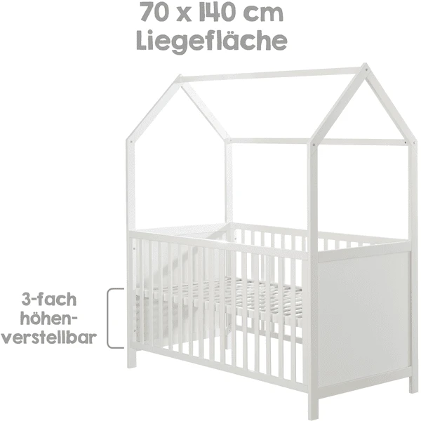 Roba Cuna En Forma De Casa 70 X 140 Cm Taupe 4 Roba Cuna En Forma De Casa 70 X 140 Cm Taupe - Imagen 4