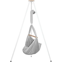 SCHMUSEWOLKE Cuna Colgante Baby Bio Gris Con Tipi Blanco