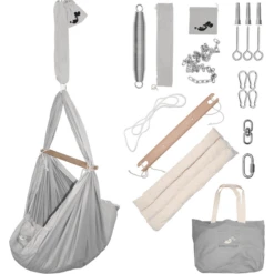 SCHMUSEWOLKE Cuna Colgante Bio Con Colchón De Lana De Oveja Gris -Productos Para Bebes schmusewolke cuna colgante bio con colchon de lana de oveja gris a371386 3