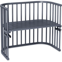 TOBI Babybay Cuna Colecho Maxi Haya Maciza Con Aireación Extra Gris Barnizada