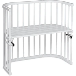 TOBI Babybay Original Cuna Colecho Con Aireación Extra Haya Maciza Blanca Barnizada