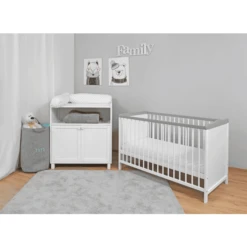 Urra Habitación Infantil 2tlg. Blanco/gris 60x120 Cm